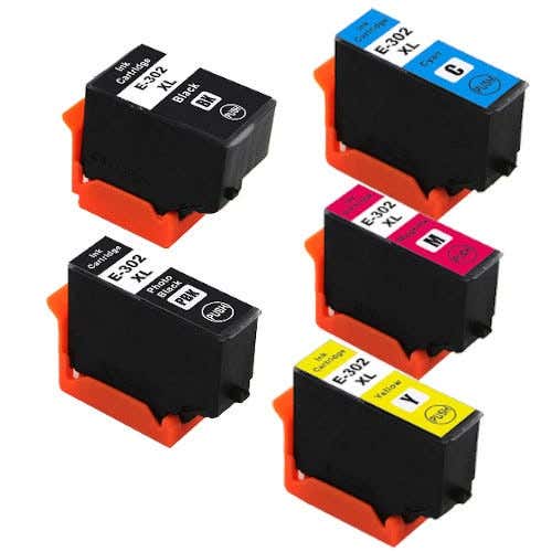 Epson 302XL High-Yield Remanufactured Ink Cartridge 5-Pack Combo