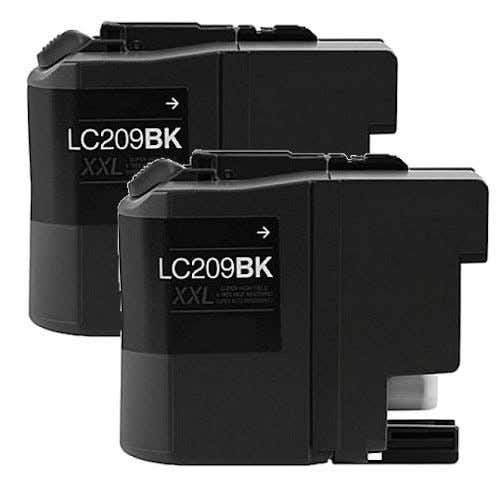 Brother LC209BK Black Super High-Yield Compatible Ink Cartridge Twin Pack