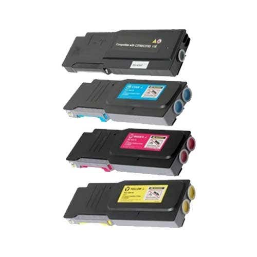 Dell C3760 / C3765 Extra High-Yield Compatible Toner Cartridge 4-Pack Combo