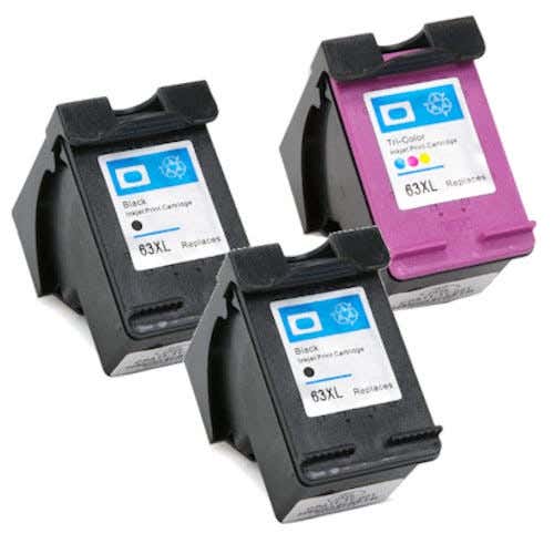 HP 63XL Remanufactured High-Yield Ink Cartridge 3-Pack Combo