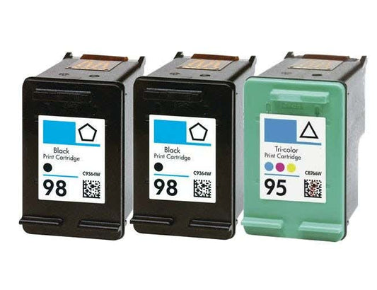 HP 98 & 95 Remanufactured Ink Cartridge 3-Pack Combo