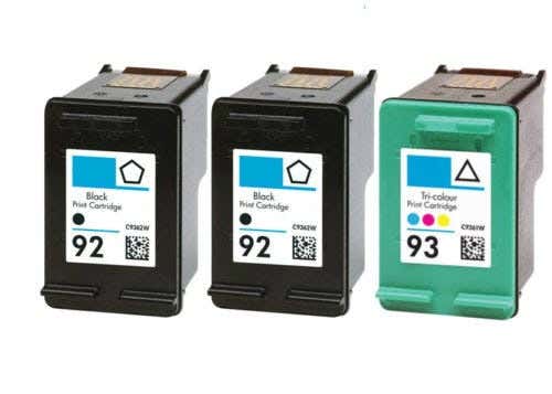 HP 92 & 93 Remanufactured Ink Cartridge 3-Pack Combo