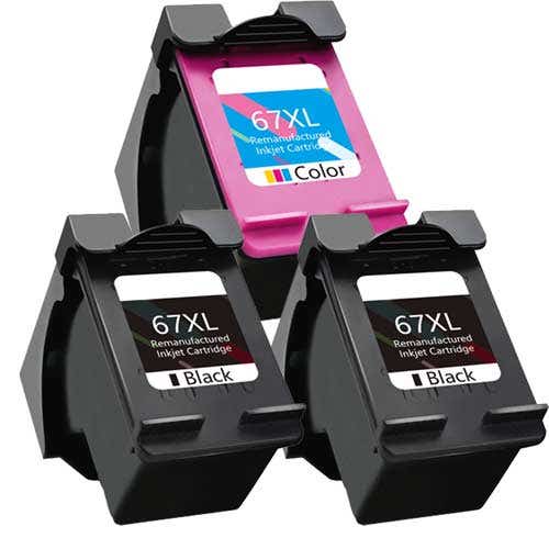 HP 67XL Remanufactured High Yield Ink Cartridge 3-Pack Combo