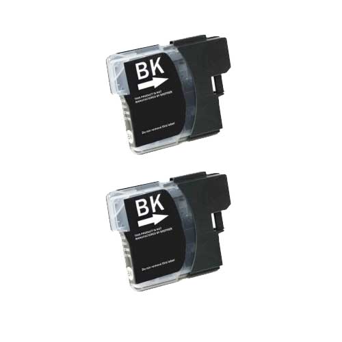 Brother LC61BK Black Compatible Ink Cartridge Twin Pack