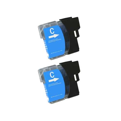 Brother LC61C Cyan Compatible Ink Cartridge Twin Pack