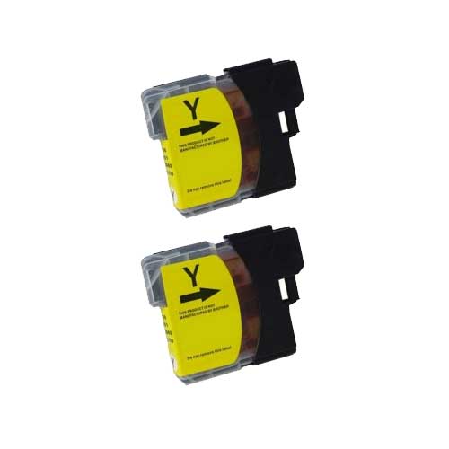 Brother LC61Y Yellow Compatible Ink Cartridge Twin Pack