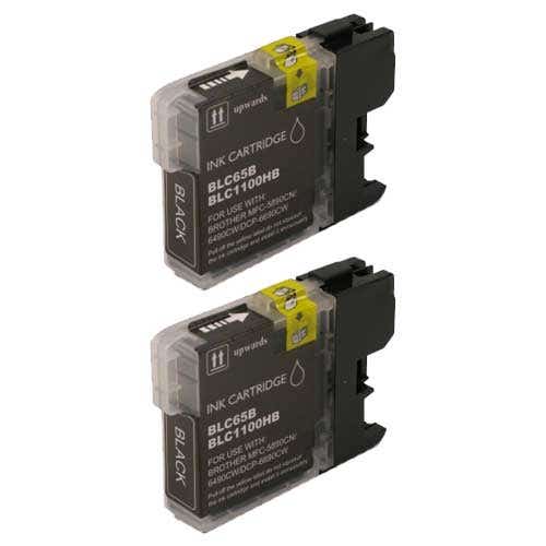 Brother LC65BK Black High-Yield Compatible Ink Cartridge Twin Pack