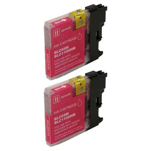 Brother LC65M Magenta High-Yield Compatible Ink Cartridge Twin Pack