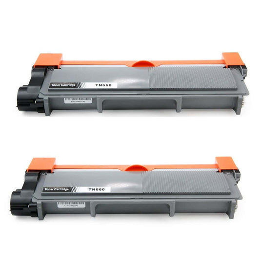 Brother TN660 (Replaces TN630) Black High-Yield Compatible Toner Cartridge Twin Pack