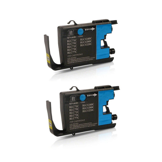 Brother LC75C (Replaces LC71C) Cyan High-Yield Compatible Ink Cartridge Twin Pack