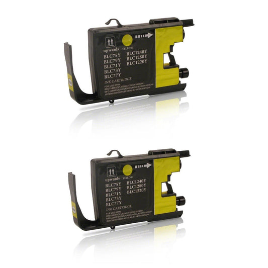 Brother LC75Y (Replaces LC71Y) Yellow High-Yield Compatible Ink Twin Pack