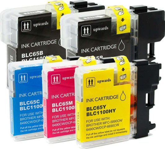 Brother LC65 High-Yield Compatible Ink Cartridge 5-Pack Combo