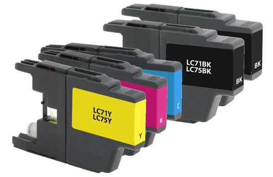 Brother LC75 (Replaces LC71) High-Yield Compatible Ink 5-Pack Combo