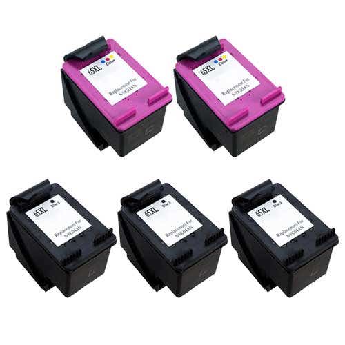 HP 65XL High-Yield Remanufactured Ink Cartridge 5-Pack Combo