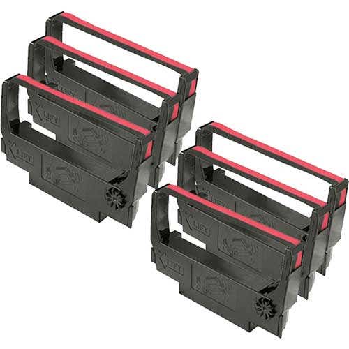 Epson ERC-30 / 34 / 38 Black & Red Compatible POS Ribbon Cartridge 6-Pack