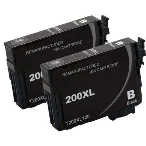 Epson 200XL (T200XL120) Black High-Yield Remanufactured Ink Cartridge Twin Pack