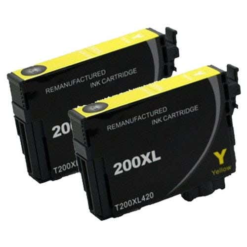 Epson 200XL (T200XL420) Yellow High-Yield Remanufactured Ink Cartridge Twin Pack