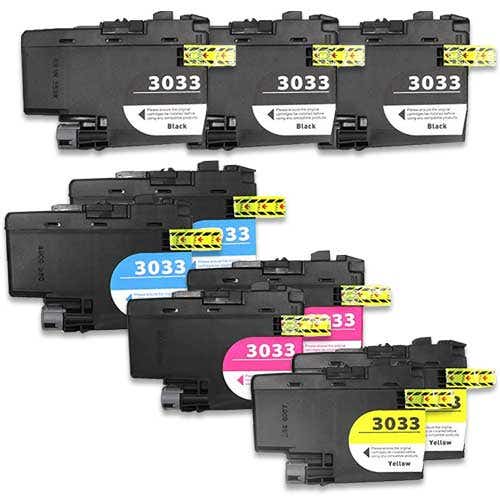 Brother LC3033 Super High-Yield Compatible Ink Cartridge 9-Pack Combo