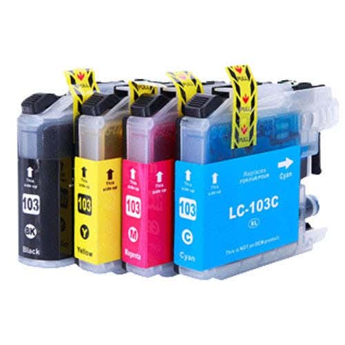 Brother LC103 (Replaces LC101) Compatible High Yield Ink Cartridge 4-Pack