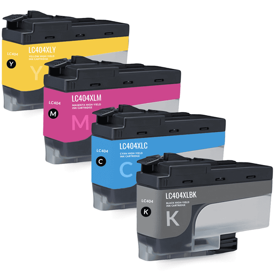 Compatible Brother LC404XL High Yield Ink Cartridge 4-Piece Combo Pack