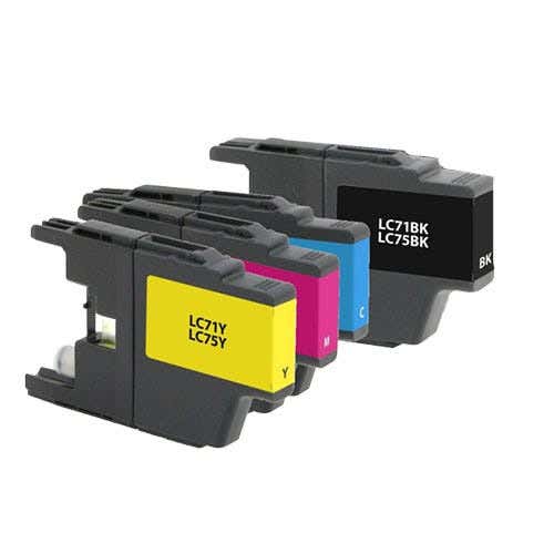 Brother LC75 (Replaces LC71) Compatible High Yield Ink Cartridge 4-Pack