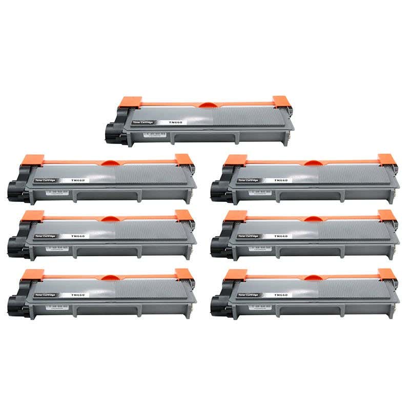 Brother TN660 (Replaces TN630) Black Compatible High-Yield Toner Cartridge 7-Pack