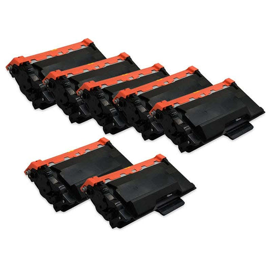 Brother TN850 (Replaces TN820) Black Compatible Toner Cartridge High-Yield 7-Pack