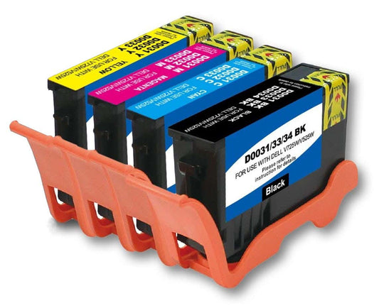 Dell Series 33 / 34 Extra High-Yield Compatible Ink Cartridge 4-Pack Combo