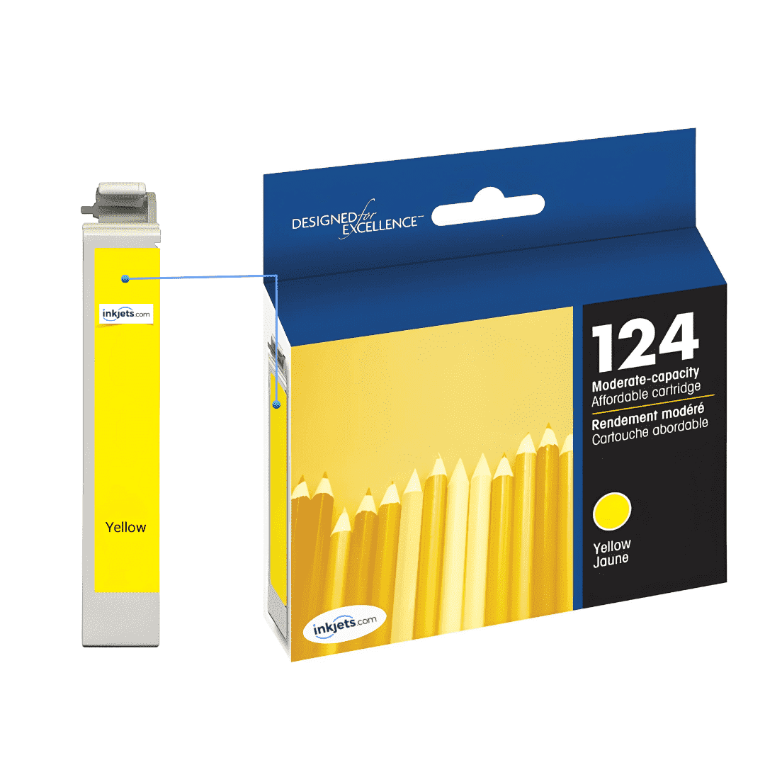 Remanufactured Epson 124 (T124420) Moderate Yield Yellow Ink Cartridge