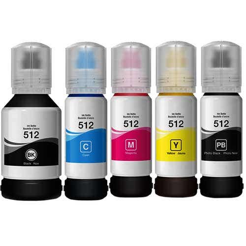 Epson T512 Compatible Ink Bottle 5-Pack Combo