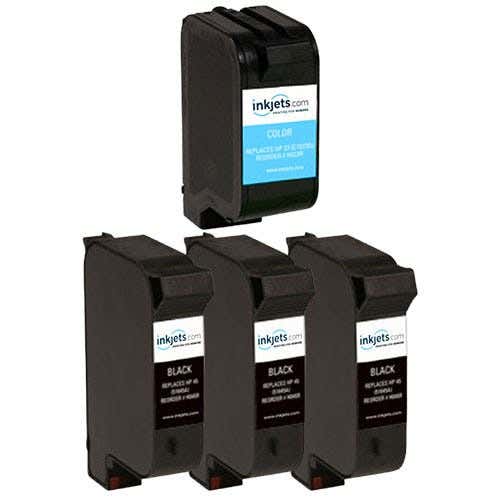 HP 45 (51645A) & 23 (C1823D) Remanufactured Ink Cartridge 4-Pack