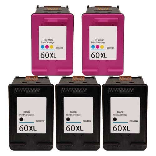 HP 60XL High-Yield Remanufactured Ink Cartridge 5-Pack Combo