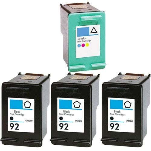 HP 92 & 93 Remanufactured Ink Cartridge 4-Pack