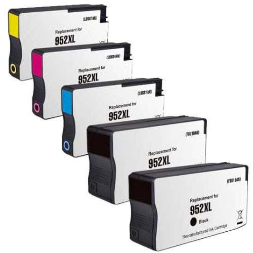 HP 952XL Remanufactured High Yield Ink Cartridge 5-Pack Combo