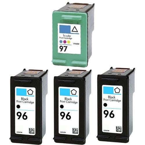 HP 96 (C8767WN) & 97 (C9363WN) Remanufactured Ink Cartridge 4-Pack