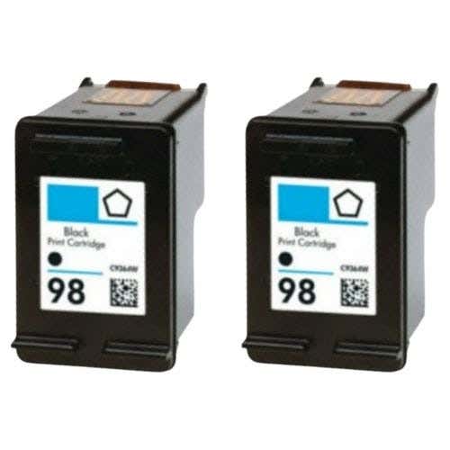 HP 98 Black (C9364WN) Remanufactured Ink Cartridge Twin Pack