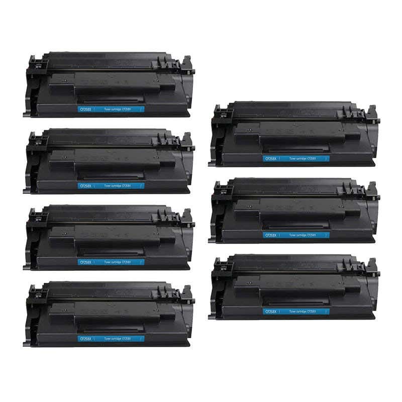 HP 58X (CF258X) Black Compatible High-Yield Toner Cartridge 7-Pack (No Chip)