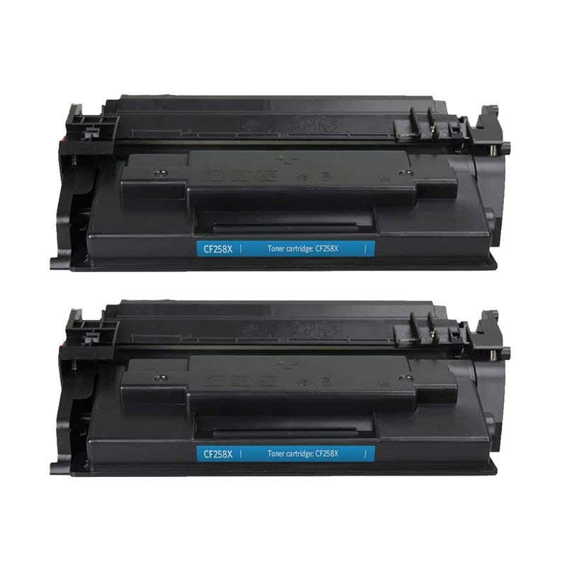 HP 58X (CF258X) Black Remanufactured High Yield Toner Cartridge Twin Pack (With Chip)