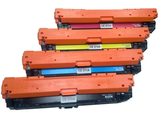 HP 650A Remanufactured Toner Cartridge 4-Pack Combo