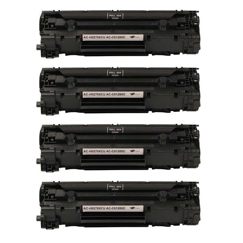 HP 78A (CE278A) Black Compatible Jumbo Toner Cartridge 4-Pack