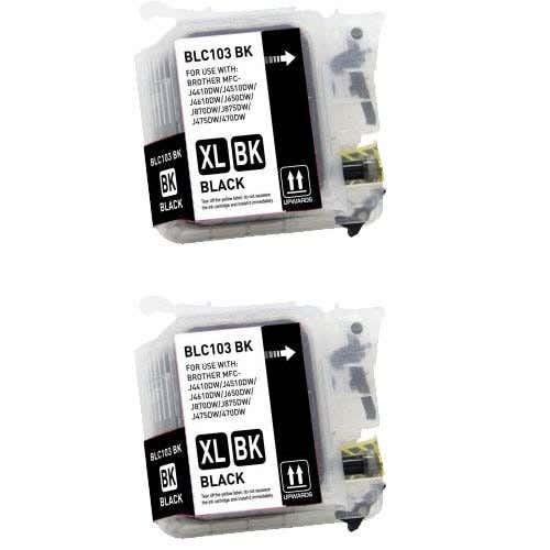 Brother LC103 / LC101 Black High-Yield Compatible Ink Cartridge Twin Pack