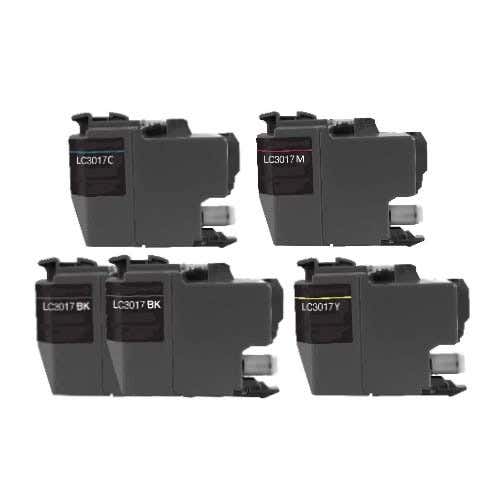 Brother LC3017 High-Yield Compatible 5-Pack Combo