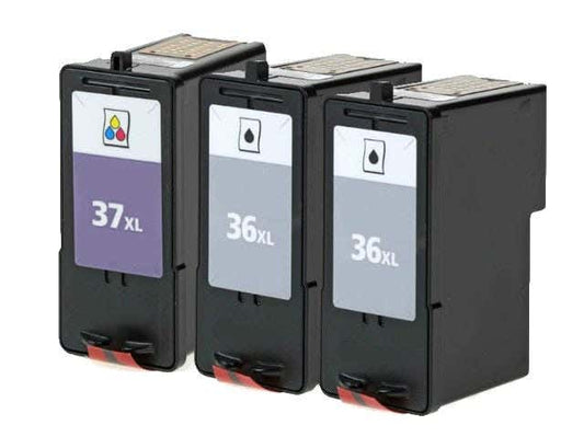 Lexmark 36XL & 37XL High-Yield Remanufactured Ink Cartridge 3-Pack Combo