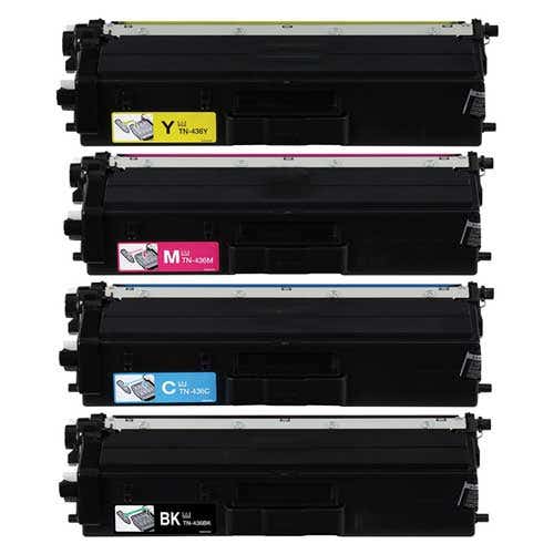 Brother TN436 Super High-Yield Compatible Toner Cartridge 4-Pack Combo