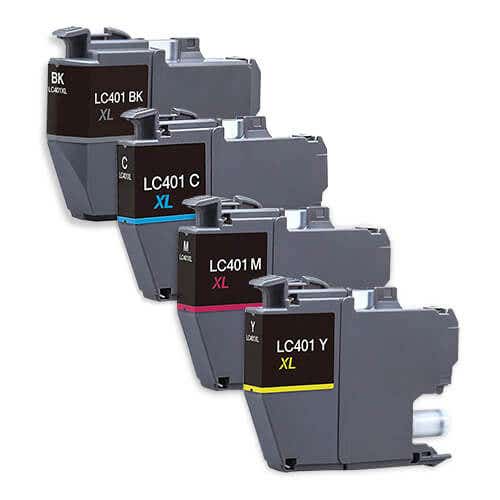 Compatible Brother LC401XL High Yield Ink Cartridge 4-Pack Combo